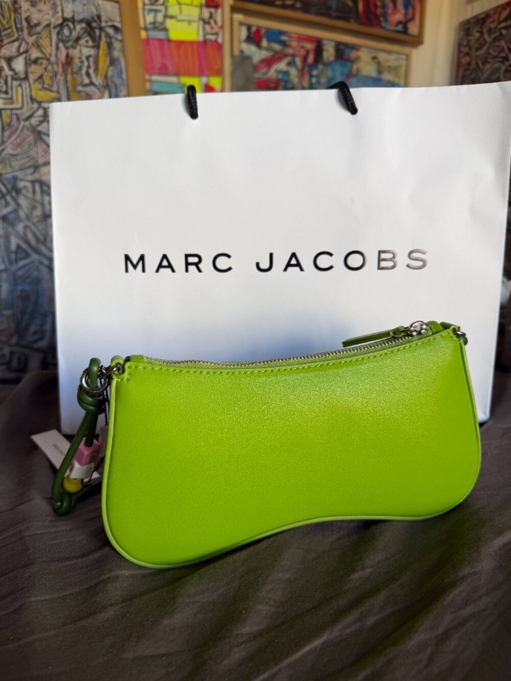 NWT Authentic Marc Jacobs Leather Lucky Charm Green Bag - Picture 15 of 16